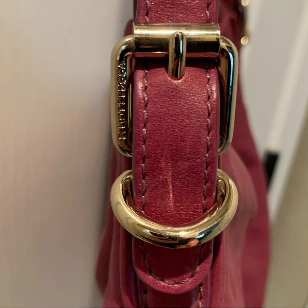ELLIOTT LUCCA Magenta Leather Hobo Shoulder Bag Purse